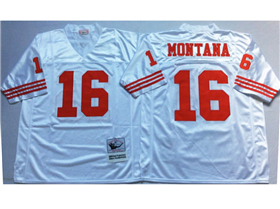 San Francisco 49ers #16 Joe Montana Throwback White Jersey