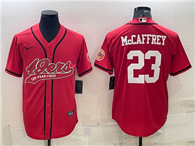 San Francisco 49ers #23 Christian McCaffrey Red Baseball Cool Base Jersey