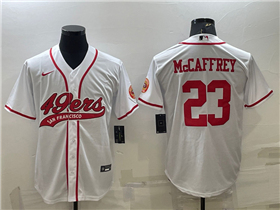 San Francisco 49ers #23 Christian McCaffrey White Baseball Cool Base Jersey