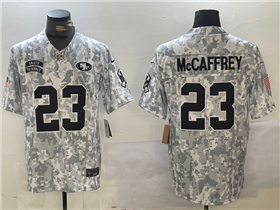 San Francisco 49ers #23 Christian McCaffrey Arctic Camo 2024 Salute To Service Limited Jersey