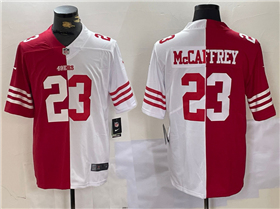 San Francisco 49ers #23 Christian McCaffrey Split White/Red Limited Jersey