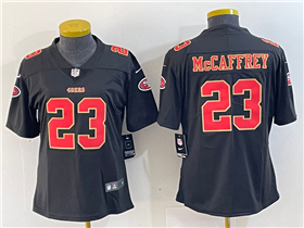 San Francisco 49ers #23 Christian McCaffrey Women's Carbon Black Fashion Limited Jersey