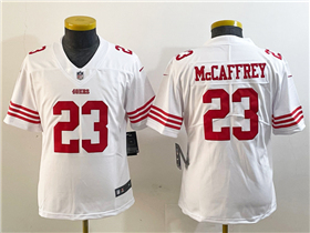 San Francisco 49ers #23 Christian McCaffrey Youth White Vapor Limited Jersey