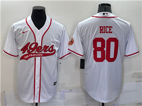 San Francisco 49ers #80 Jerry Rice White Baseball Cool Base Jersey