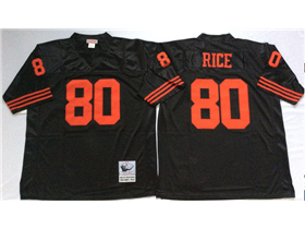 San Francisco 49ers #80 Jerry Rice Throwback Black Jersey