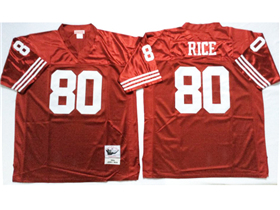 San Francisco 49ers #80 Jerry Rice Red Throwback Jersey