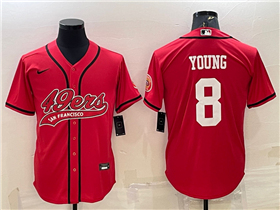 San Francisco 49ers #8 Steve Young Red Baseball Cool Base Jersey