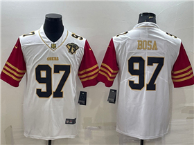 San Francisco 49ers #97 Nick Bosa Retro White Gold Limited Jersey