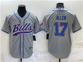 Buffalo Bills #17 Josh Allen Gray Baseball Cool Base Jersey