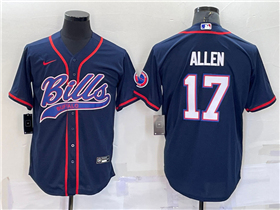 Buffalo Bills #17 Josh Allen Navy Baseball Cool Base Jersey