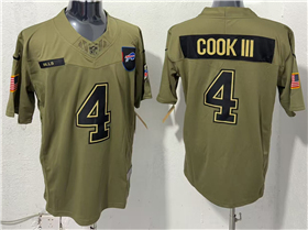 Buffalo Bills #4  James Cook III Olive 2025 Salute To Service Limited Jersey