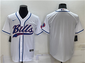 Buffalo Bills White Baseball Cool Base Team Jersey