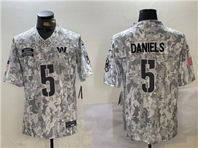 Washington Commanders #5 Jayden Daniels Arctic Camo 2024 Salute To Service Limited Jersey