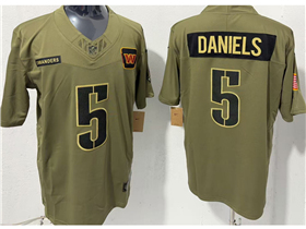 Washington Commanders #5 Jayden Daniels Olive 2025 Salute To Service Limited Jersey