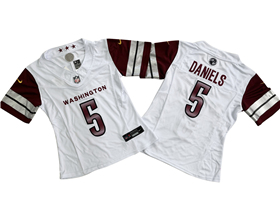 Washington Commanders #5 Jayden Daniels Women's White Vapor F.U.S.E. Limited Jersey