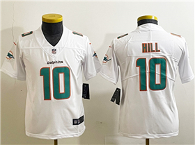 Miami Dolphins #10 Tyreek Hill Youth White Vapor Limited Jersey