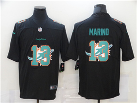 Miami Dolphins #13 Dan Marino Black Shadow Logo Limited Jersey