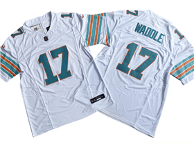 Miami Dolphins #17 Jaylen Waddle Alternate White Vapor F.U.S.E. Limited Jersey