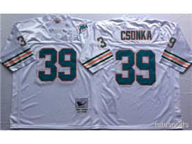 Miami Dolphins #39 Larry Csonka Throwback White Jersey