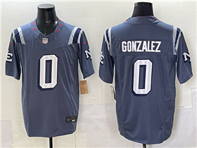 New England Patriots #0 Christian Gonzalez Storm Blue Rivalries Vapor F.U.S.E. Limited Jersey