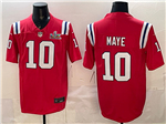 New England Patriots #10 Drake Maye Red Super Bowl LX Limited Jersey
