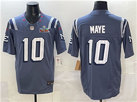 New England Patriots #10 Drake Maye Storm Blue Rivalries Super Bowl LX Limited Jersey