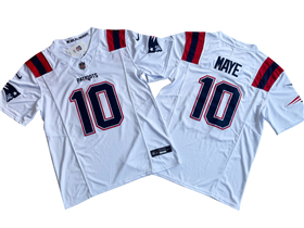 New England Patriots #10 Drake Maye White Vapor F.U.S.E. Limited Jersey