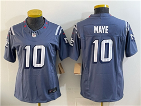 New England Patriots #10 Drake Maye Women's Storm Blue Rivalries Vapor F.U.S.E. Limited Jersey