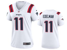 New England Patriots #11 Julian Edelman Women's White Limited Jersey