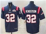 New England Patriots #32 TreVeyon Henderson Navy Super Bowl LX Limited Jersey