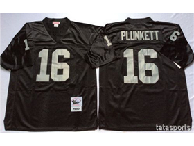 Oakland Raiders #16 Jim Plunkett 1980 Throwback Black Jersey
