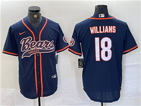 Chicago Bears #18 Caleb Williams Navy Baseball Limited Jersey