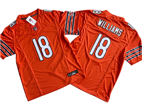 Chicago Bears #18 Caleb Williams Orange Vapor F.U.S.E. Limited Jersey