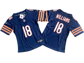 Chicago Bears #18 Caleb Williams Women's Blue Vapor F.U.S.E. Limited Jersey