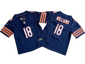 Chicago Bears #18 Caleb Williams Youth Blue Vapor F.U.S.E. Limited Jersey