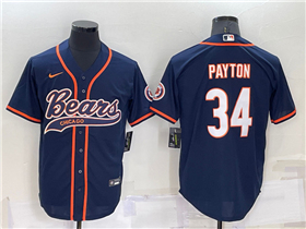 Chicago Bears #34 Walter Payton Navy Baseball Cool Base Jersey