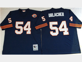 Chicago Bears #54 Brian Urlacher Throwback Navy Blue Jersey with Bear Patch