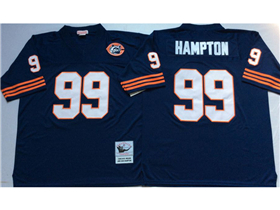 Chicago Bears #99 Dan Hampton Throwback Navy Blue Jersey with Bear Patch