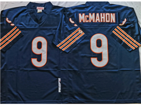 Chicago Bears #9 Jim McMahon Throwback Navy Blue Jersey