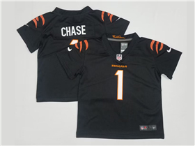 Cincinnati Bengals #1 Ja'Marr Chase Toddler Black Vapor Limited Jersey