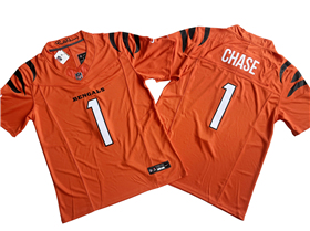 Cincinnati Bengals #1 Ja'Marr Chase Orange Vapor F.U.S.E. Limited Jersey