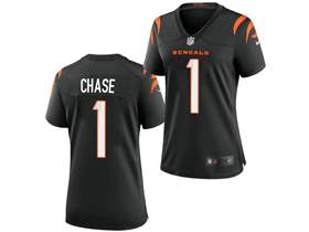 Cincinnati Bengals #1 Ja'Marr Chase Women's Black Vapor Limited Jersey