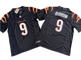 Cincinnati Bengals #9 Joe Burrow Black Vapor F.U.S.E. Limited Jersey