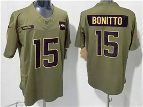 Denver Broncos #15 Nik Bonitto Olive 2025 Salute To Service Limited Jersey