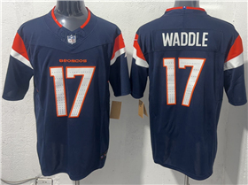 Denver Broncos #17 Jaylen Waddle Navy Vapor F.U.S.E. Limited Jersey