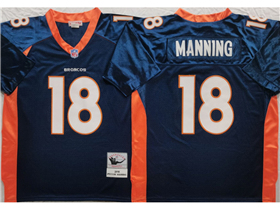 Denver Broncos #18 Peyton Manning 2015 Throwback Blue Jersey