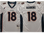 Denver Broncos #18 Peyton Manning 2015 Throwback White Jersey