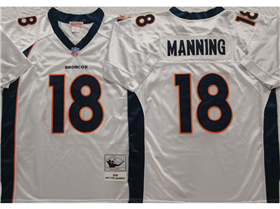 Denver Broncos #18 Peyton Manning 2015 Throwback White Jersey