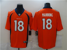 Denver Broncos #18 Peyton Manning Orange Vapor Limited Jersey