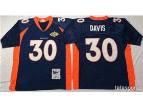 Denver Broncos #30 Terrell Davis 1997 Blue Throwback Jersey